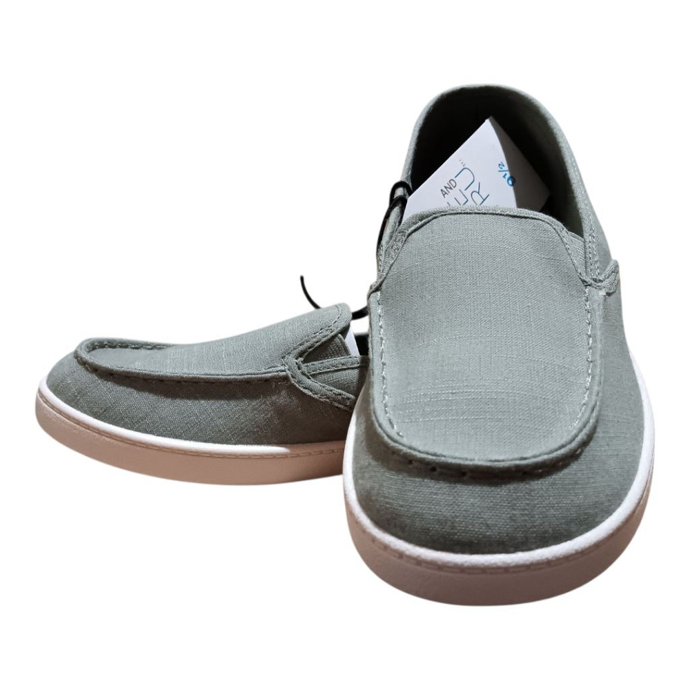 Time and Tru Women's Moc Toe Surf Sneaker in Textured Light Moss Green NWT